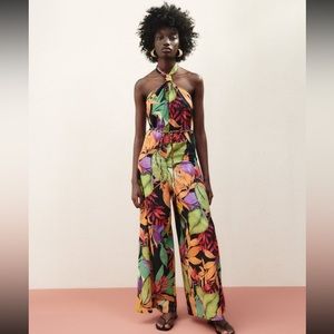 Zara Long Print Jumpsuit NWT Size L